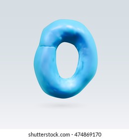 Number Zero Blue Color Isolated on Background