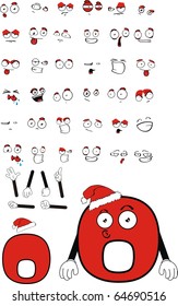 number zero cartoon in vector format very easy to edit