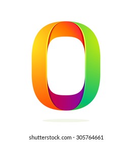 Number zero colorful volume icon. Vector design template elements for your application or corporate identity.