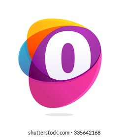 Number zero with ellipses intersection. Vector design template elements for your application or corporate identity.