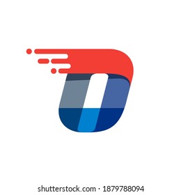 Number zero fast speed motion logo. Oblique font with red line for sportswear labels, delivery poster, racing identity, taxi cards etc.