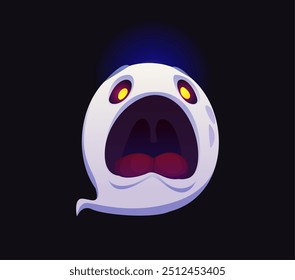 Número cero Fantasmas de Halloween fuente, tipo de letra aterradora, tipo de horror malvado, alfabeto de monstruo espeluznante. Vector de dibujos animados aislado gritando fantasma fantasma 0 dígitos numeral tipografía signo para el aprendizaje de matemáticas para niños