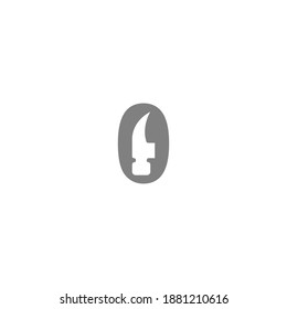 Number ZERO and hammer combination icon logo design vector
