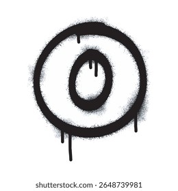 Number zero icon Graffiti Spray isolated on white background. Number zero graffiti symbol with black spray on white background. Vector illustration.