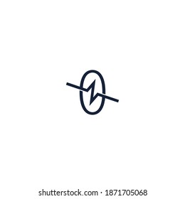Symbol Nummer Null in Kombination mit Symbol-Design-Vorlage für Puls