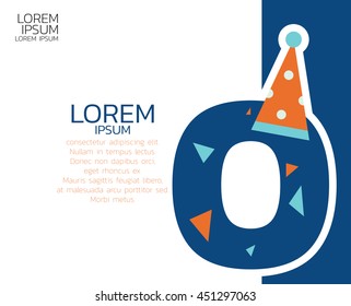 Number zero letter. party concept. 