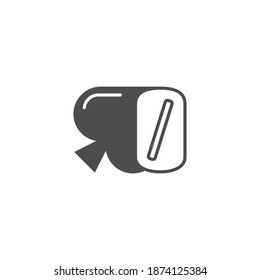 Number zero logo combined with spade icon design vector