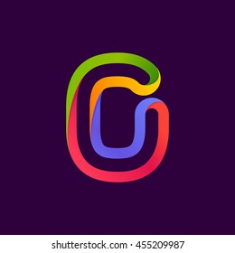 Number zero logo formed by colorful neon line. Vector design for banner, presentation, web page, card, labels or posters.