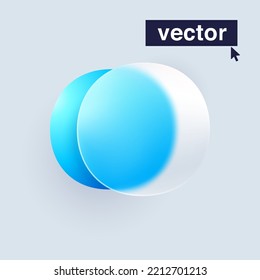 Number zero logo in Glass morphism style. Vector blurry translucent icon on white background. Frosted transparent blue and white emblem. Perfect for app, modern design, vibrant advertising.