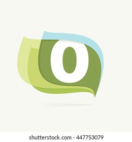 Number zero logo in leaves or flags icon. Colorful vector design for banner, presentation, web page, app icon, card, labels or posters.