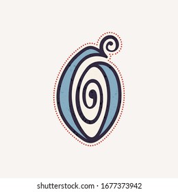 Number zero logo in true celtic knot-spiral style. Perfect typeface for history identity, medieval print, tribal posters, etc.