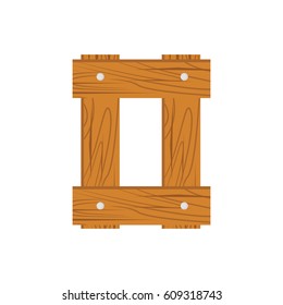 Number zero made from wooden boards for your design