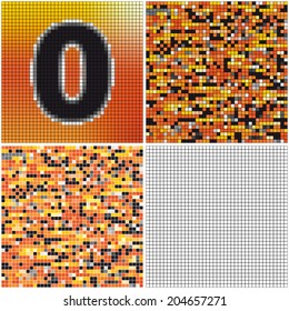 Number zero (mixed mosaic with empty cells)