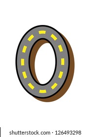 Number zero .  no. 0   Dotted lines road