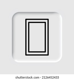Number zero, numeral simple icon vector. Flat desing. Neumorphism design.ai