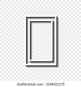 Number zero, numeral simple icon vector. Flat desing. White with shadow on transparent grid.ai