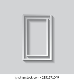 Número cero, número simple vector de icono. Diseño plano. Estilo de papel con sombra. Fondo gris.ai