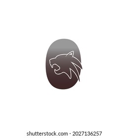 Number zero with panther head icon logo vector template