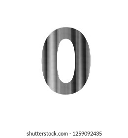 The Number Zero. Shaped Black Numbers. Mathematical Figures.