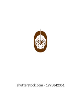 Number zero with spider icon logo design template vector