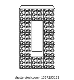 number zero with toy pieces