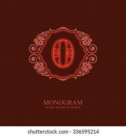 Number zero Typographic design elements, Calligraphic graceful template, Elegant line art logo, Business sign for Royalty, Boutique, Restaurant, Cafe, Hotel, Heraldic, Jewelry, Wine