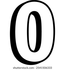 Number Zero Vector Flat Icon