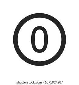 Number zero vector icon