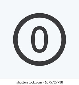 Number zero vector icon