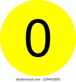 Number Zero vector symbol. Decimal number 0.