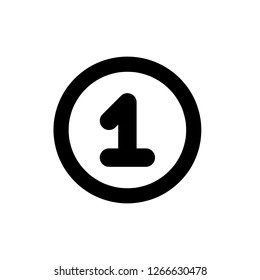 Number1 icon,vector illustration. Flat design style. vector number1 icon illustration isolated on White background, number1 icon Eps10. number1 icons graphic design vector symbols.