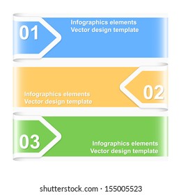 Numbered arrow banners. Infographics elements. Vector illustration.