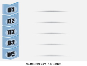 numbered banners arrow glass