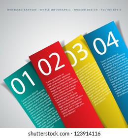 Numbered Banners Modern Design template used for infographics graphic or website layout vector