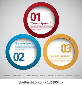 Numbered Banners Modern Design template used for infographics graphic or website layout vector