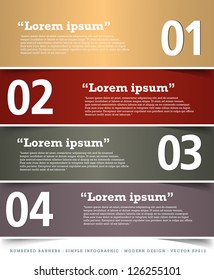 Numbered Banners Modern Design template used for infographics graphic or website layout vector