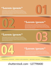 Numbered Banners Modern Design template used for infographics graphic or website layout vector
