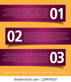 Numbered Banners Modern Design template used for infographics graphic or website layout vector