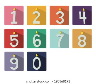 Numbered candles design over white background, vector illustration