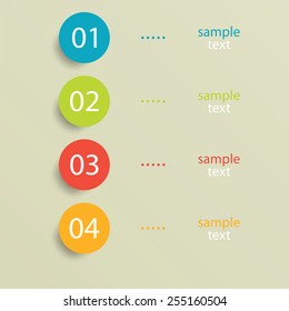 Numbered circles infographic design with your text. Vector illustration can be used for workflow layout, diagram, number options, web design.