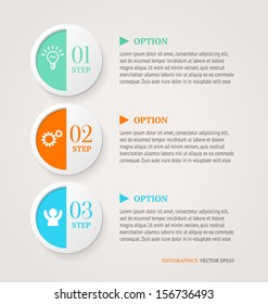 Numbered circles. Infographic options banners template. Retro style.