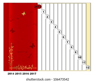 Numbered a design template for the calendar years 2013-2017. EPS 10. Vector illustration. - Powered by Shutterstock - Get 15% off with code: PIKWIZARD15