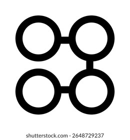 Numbered Flow icon thick bold line