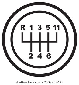 Diseño de Vector de palanca de cambios numerada