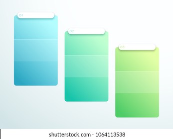Numbered Gradient Vertical Text Box Set 1 to 3 Vector