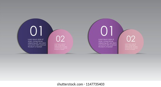 Numbered info circle layout set. Vector illustration