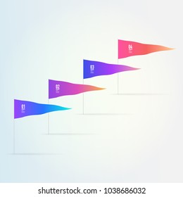 Numbered infographic design with flags.
Eps 10 stock vector illustration