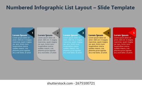 Diseño de lista de infografía numerada – Plantilla de diapositivas