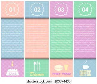 Numbered Information Food Template Banner Vintage Pattern Vector Design