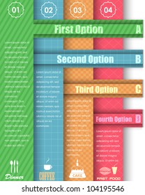 Numbered Information Food Template Banner Vintage Pattern Vector Design